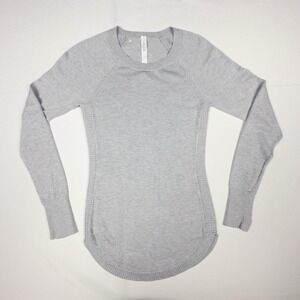 Lululemon Hello Aloe Pullover Heathered Silverscreen‎ Modal Silk Blend Sweater 2